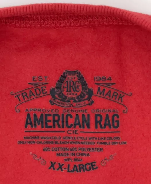 American Rag Sweater Mens 2XL Extra large Red Christmas Santa America Pullover 3