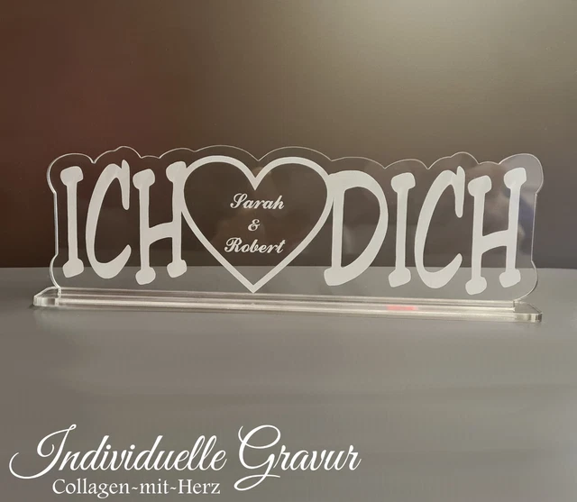 Portachiavi In Acciaio Inox Con Incisione Ich Liebe Dich - Regalo
