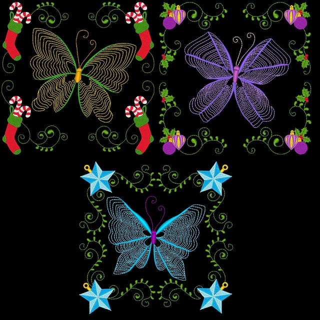 Christmas Flutterbys - 30 Machine Embroidery Designs (Azeb) 4