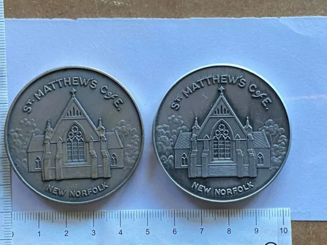 Australia 1975 Medal St Matthew's C Of E New Norfolk (Tasmania) Medal (SH/L7)