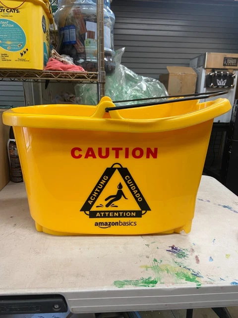 Amazon Basic Mop Bucket 35qt Rolling Plastic Bucket