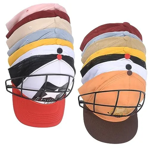 Hat Racks for Baseball Cap 2-Pack Metal Hat Organizer for Baseball Caps Black