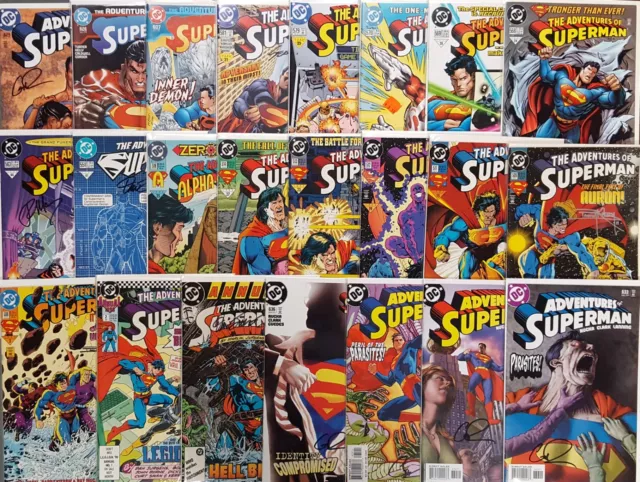 The Adventures of Superman (1987) #0-636 + Annual 1 EACH SIGNED w/Notarized WOS