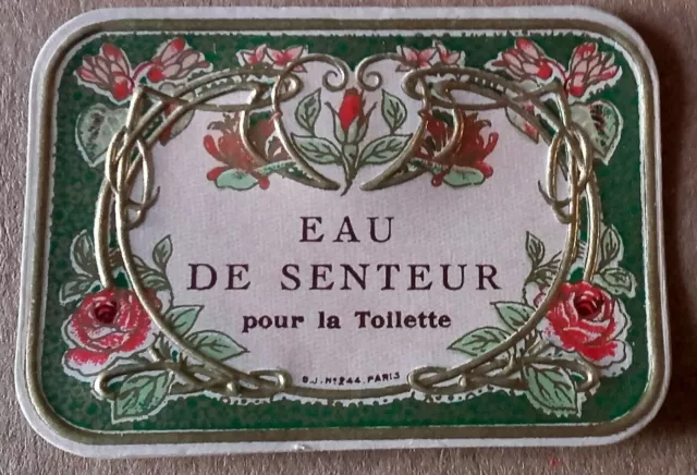 3 ETIQUETTES  anciennes PARFUM : Eau de Senteur pour la toilette Vers 1900-10