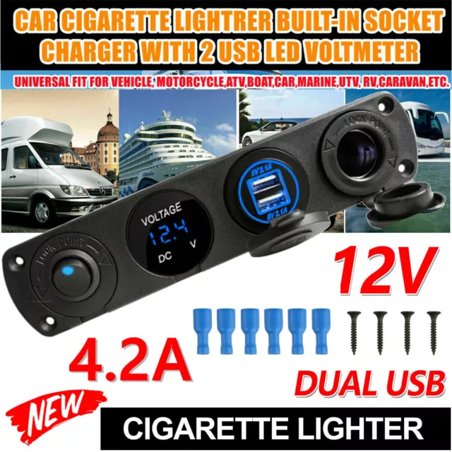 Dual Hole Car Cigarette Lighter Socket, 12v Car Power Socket