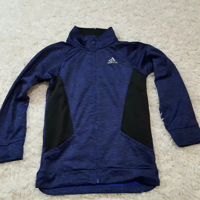 Adidas full zip Jacket Girls size 6X Purple Black Active Track Jacket