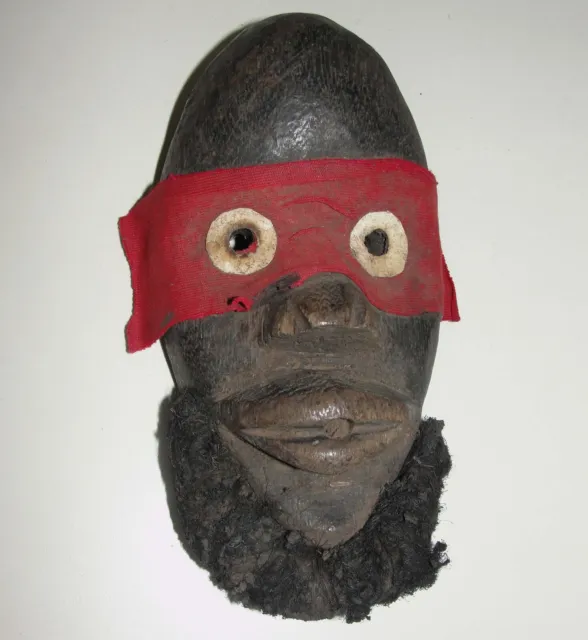 African Dan Baule Passport Red Face Mask Liberia Africa Tribal Art Rare Antique