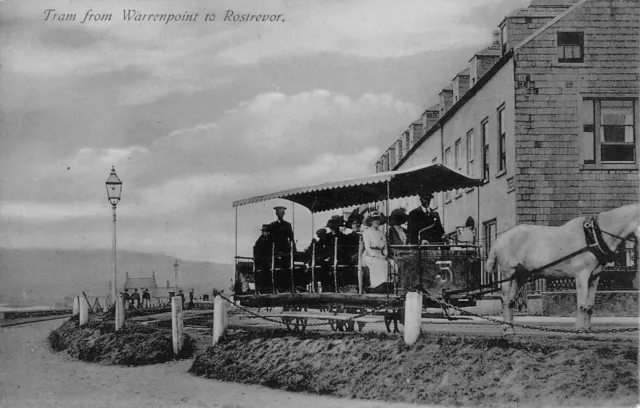 Vintage Postcard, TRAM FROM WARRENPOINT TO ROSTREVOR, COUNTY DOWN, UNPOSTED