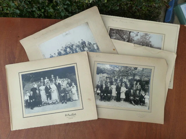 Lot De Photos Anciennes Et Cartes Postales (mariage, Baptême, Etc.) - Noir Et Blanc - Antique