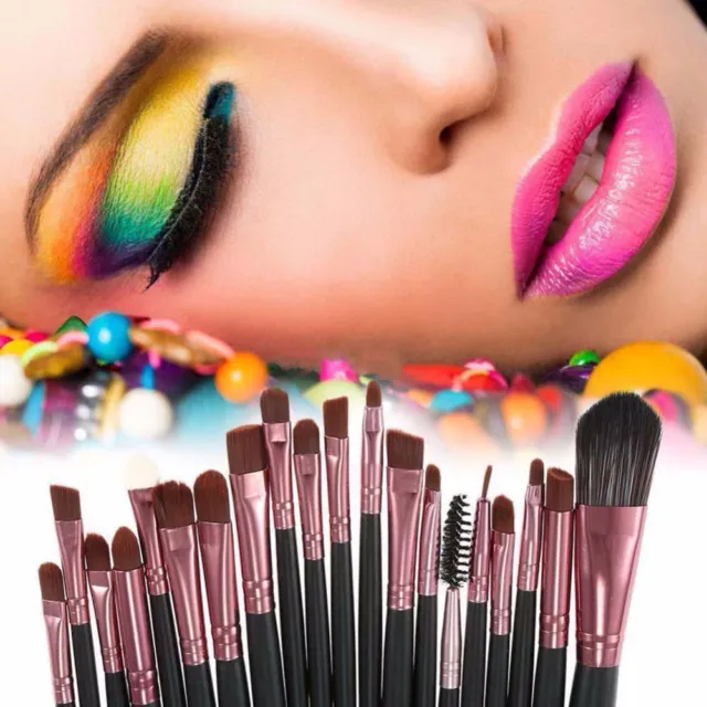 20pcs Makeup Brushes Kit Set Powder Foundation Eyeshadow Eyeliner Lip Brush Top