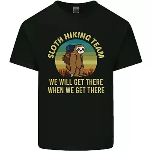 Sloth Hiking Team Funny Trekking Walking Mens Cotton T-Shirt Tee Top