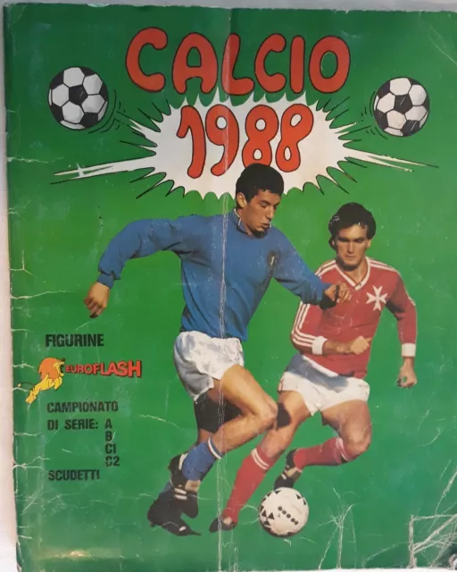 Lotto 2 album figurine calciatori Calcio 1988 Euroflash COMPLETO + Vallardi 90