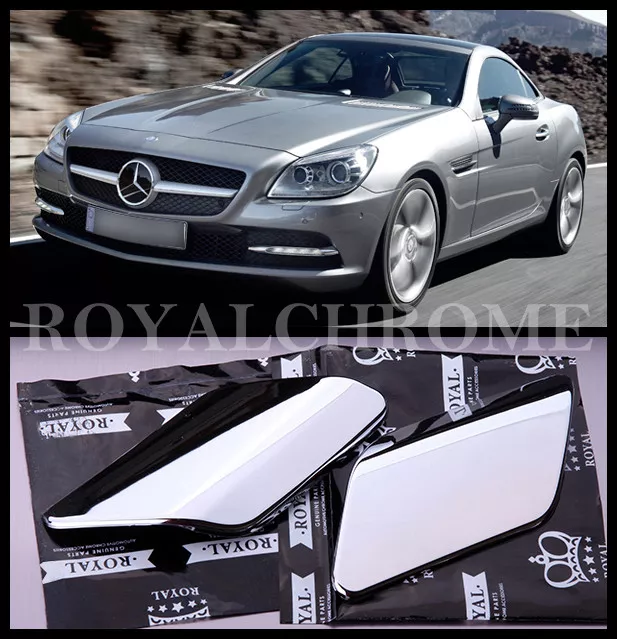 UK STOCK 2 CHROME Headlight Washer Nozzle Covers Mercedes R172 2011-16 SLK Class