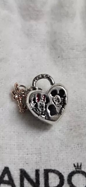 Genuine Pandora Mickey & Minnie Mouse Charm Disney Padlock ALE  Dangle 925