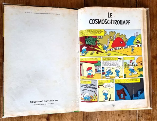 Rare Eo 1967 Bd Publicitaire Biscuiterie Nantaise Bn + Peyo : Le Cosmoschtroumpf 3