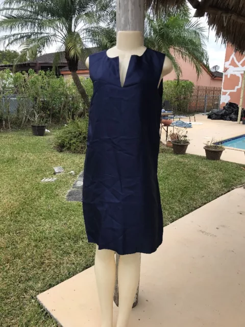 KATE SPADE DARK BLUE V NECK SLEEVELESS SHEATH DRESS Sz 10