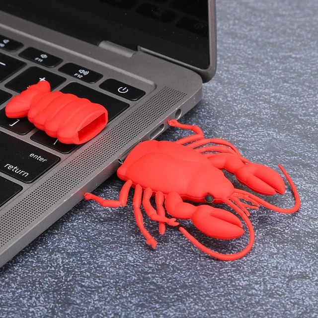 Cartoon U Disk PVC Small USB Lobster Pattern Flash Pen Drive Cute Memory Sti HB0