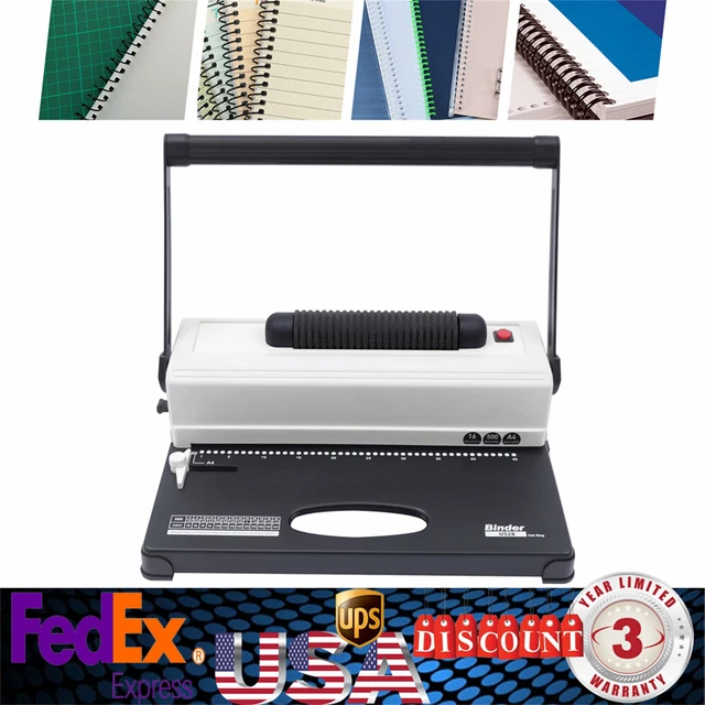 SPIRAL COIL BINDING MachineHole Punch 46 Holes Binder, w/Electric Coil