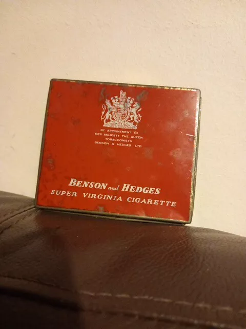 Vintage Benson and Hedges Super Virginia Cigarette Tin Smoking Tobacciana