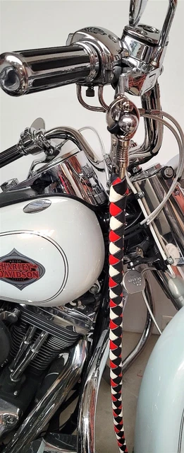 Set Accessoires Moto En Cuir : Fouet Et Lacet Porte-portefeuille Bleu Et Noir - Neuf