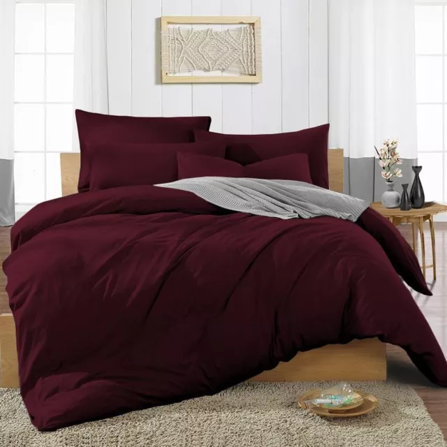 Amazing Duvet Covers 1000 TC OR 1200 TC 100% Cotton Wine Solid Select Item