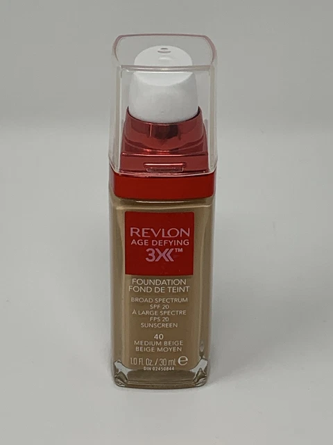 Base Maquillaje Revlon Age Defying 3X #40 Mediano Beige FPS 20 Nuevo Expiración 11/2023