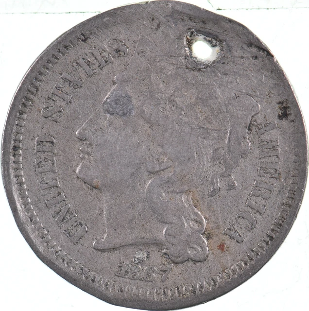 ***3***THREE***Cent*** - 1867 Three Cent Nickel Piece - Tough to Find *086 ***3***THREE***Cent*** - 1867 Three Cent Nickel Piece - Tough to Find *086