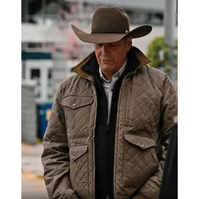 MEN'S YELLOWSTONE KEVIN Costner John Dutton Season 4 Brown Cotton