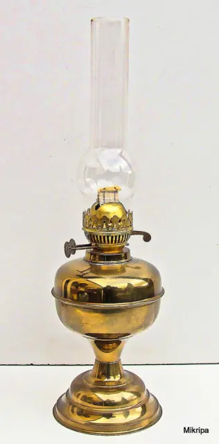 alte englische Messing Petroleumlampe mit Duplexbrenner