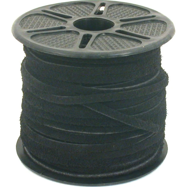 Rodillo de encaje negro de cuero de gamuza dividido 3 mm 25 yardas