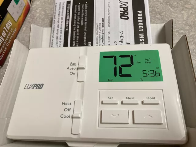 LuxPro 1 Heat 1 Cool l Programmable OR manual Thermostat - P711- 5/2 or 7 day 3