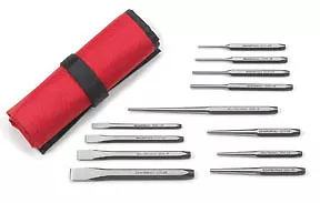 GearWrench 12pc Heavy Duty Mixed Punch and Chisel set with Roll Pouch #82305