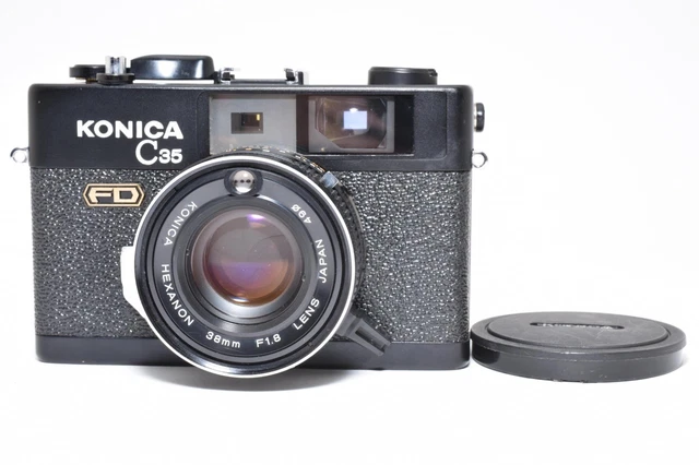 🎦 [N MINT] Konica C35 FD Black 35mm Rangefinder Film Camera 38mm