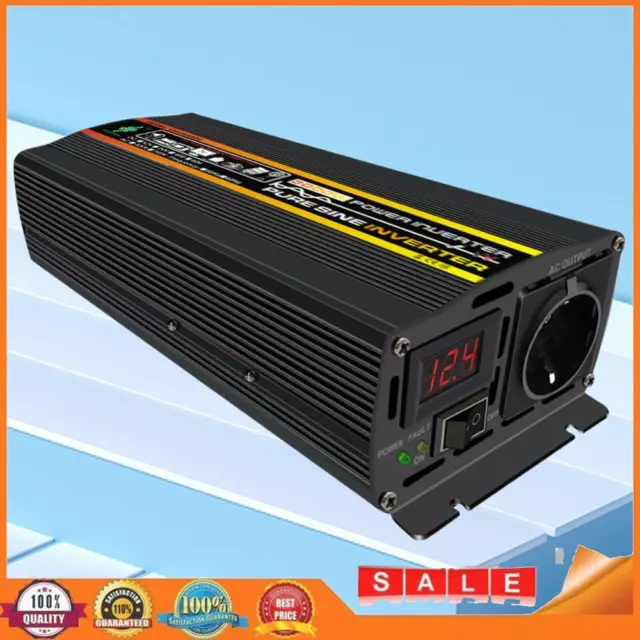 DC 12V To AC 220V Car Voltage Transformer Pure Sine Wave Digital Power Inverter