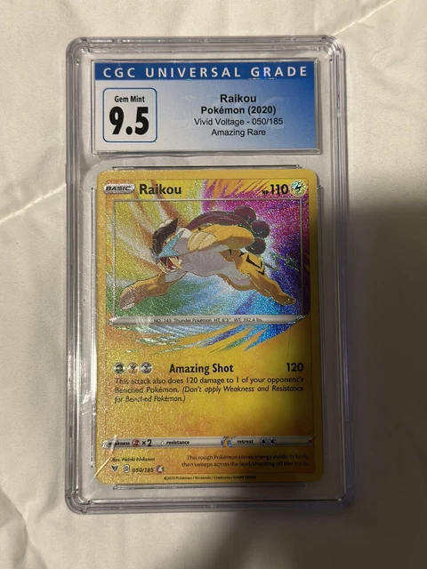 Raikou 050/185 CGC 9.5 Vivid Voltage Amazing Rare Holo Pokemon TCG 2020
