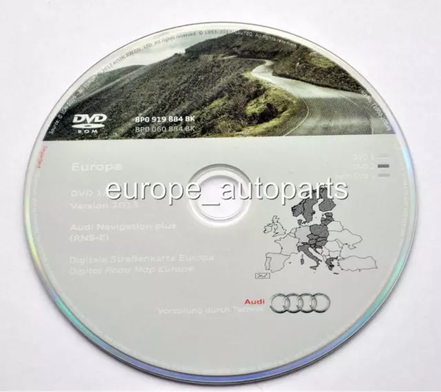 Audi A3 A4 A6 Tt R8 Rns E Navigation DVD 2013 Germania Francia Benelux Spagna