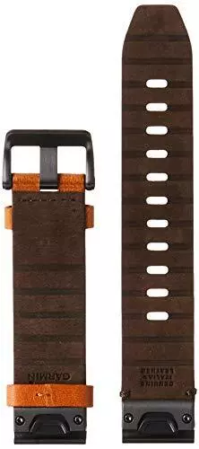 (TG. 22mm) Garmin Quickfit Cinturino, pelle di castagno, 22 mm - NUOVO 3