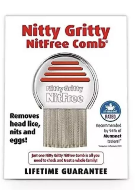 Nitty Gritty Nit Free Comb Head Lice Eggs Detection Removal Brand New