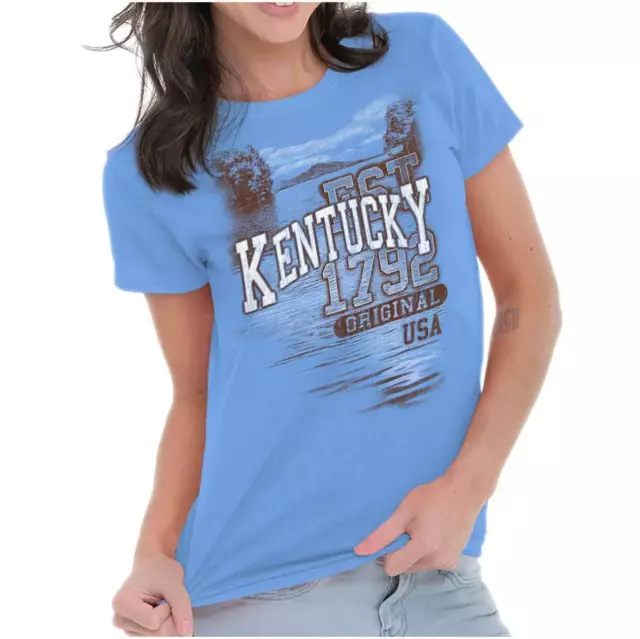 Kentucky Bluegrass State Camping Souvenir KY Womens Short Sleeve Ladies T Shirt