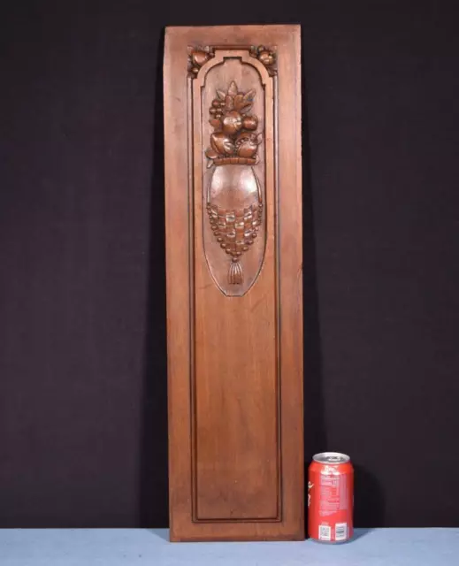 29" French Antique Carved Architectural Panel Solid Walnut Wood Trim