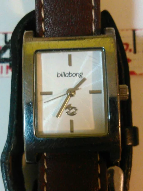 ESTATE BILLABONG SILVER Tone Ladies Watch With Tan Leather And