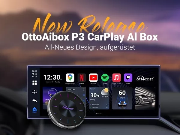 OttoAibox P3CarPlay AIBox Android12-Wireless Android Auto CarPlay Adapter-8+128G