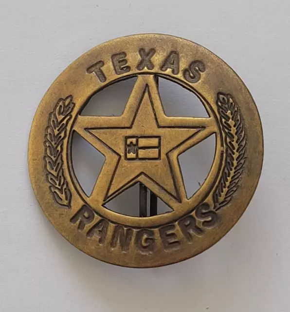 Replica Solid Brass Texas Rangers Badge Company B Old West Western Badge