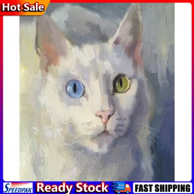 Frameless Oil Paint By Numbers Cat DIY Canvas Picture Craft Kit (YHKH-068) Hot