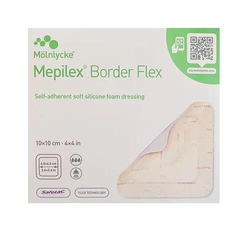 * Mepilex Border Flex Dressing 10 x 10cm 10 Foam Dressings