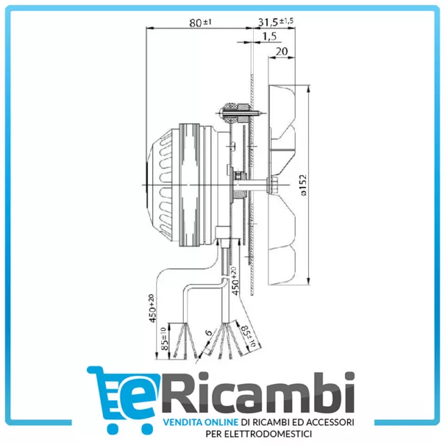 Estrattore Aspiratore Fumi EBM R2E150-AN91-13 con Encoder 32W Stufa Pellet 2