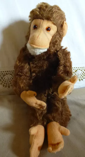 Original Herman Teddy Affe 50er Strohfüllung mit Druckstimme 38cm