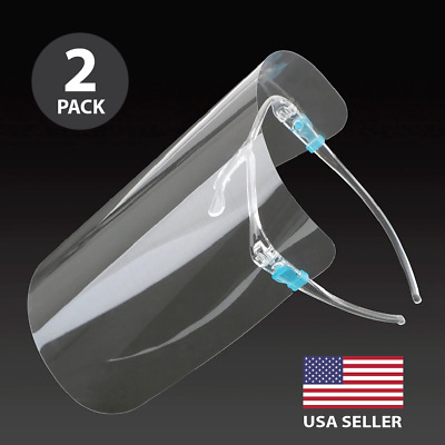 Pack Of 2 Face Shield With Glasses Reusable Glasses, Mouth Cover Guard Unisex