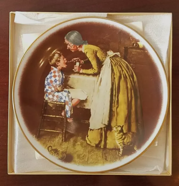 NORMAN ROCKWELL Tom Sawyer Take Your Medicine 1977 Collector China Plate In Box