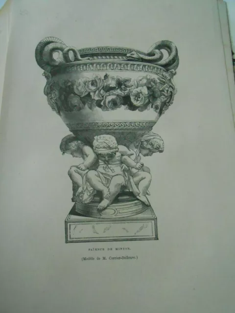 1870 Old Print Minton Gazette Beaux Arts Facility